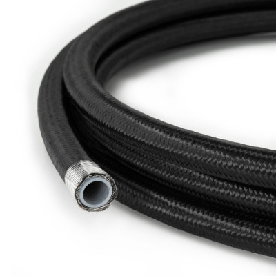 AN6 PTFE Black Nylon Braided Fuel Oil Hose Line