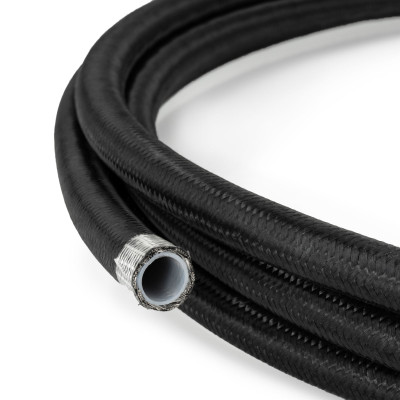 AN8 PTFE Black Nylon Braided Fuel Oil Hose Line