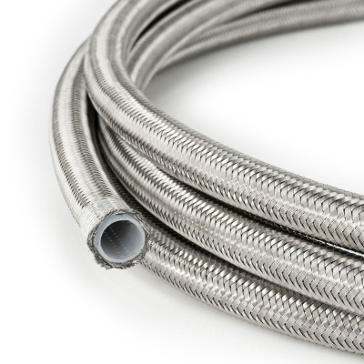 AN8 PTFE Stainless Braided Fuel Oil Hose Line