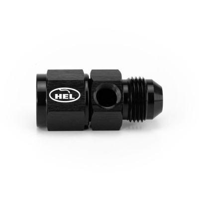 HEL Aluminium -8 AN Female to -8 AN Male Straight Adapter with 1/8" NPT Sensor Port