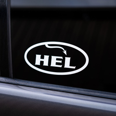 HEL Classic White Logo Vinyl Sticker (3"/6"/12")